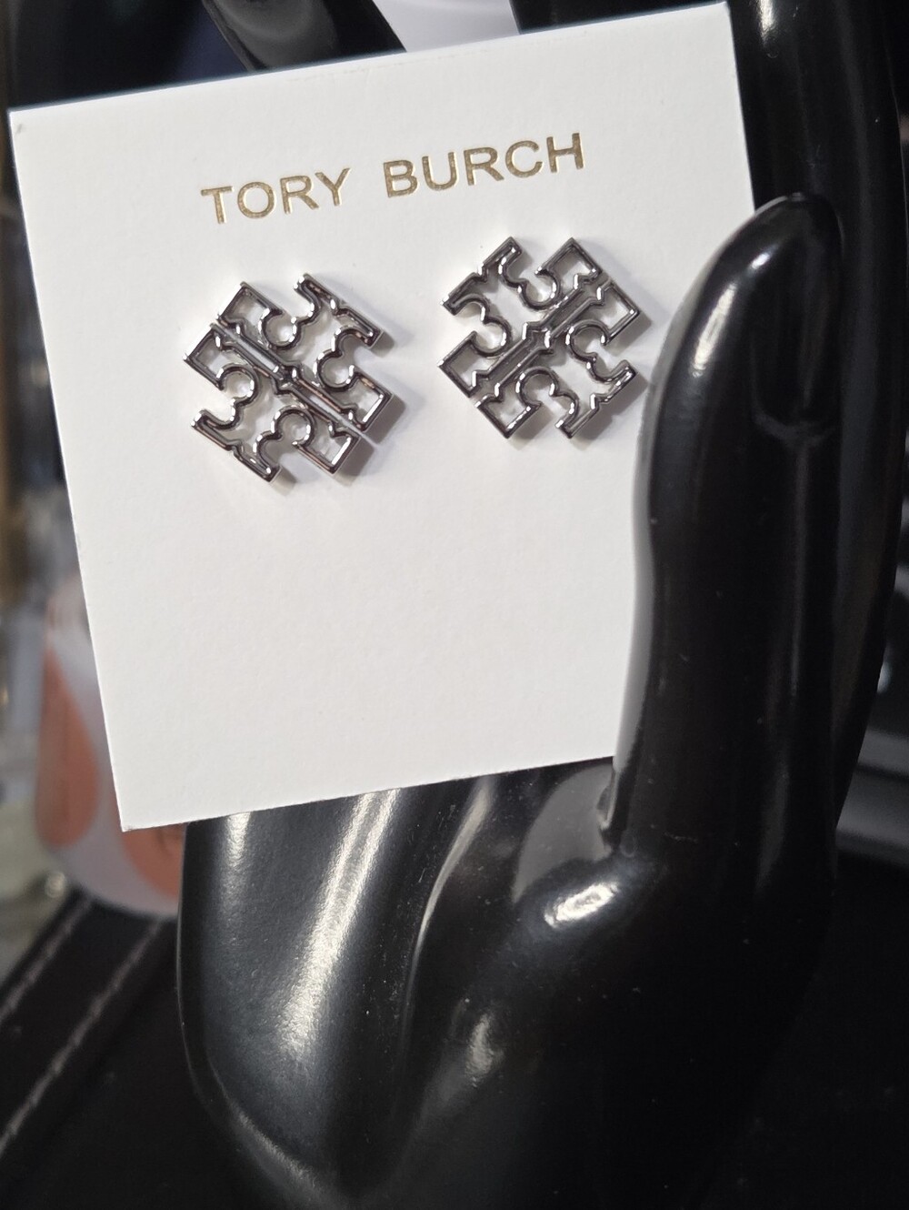 TORY BURCH Britten Logo Stud Earrings New